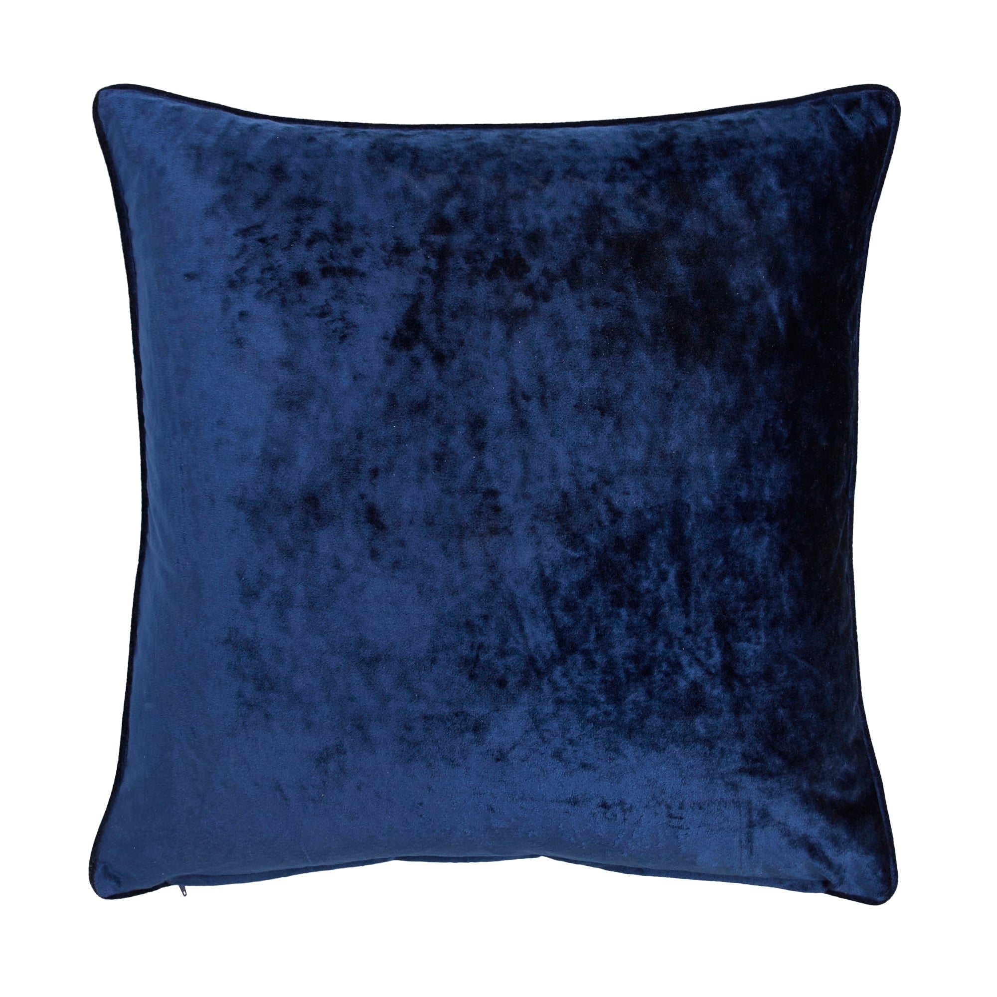 Crushed Velour Cushion Navy Blue