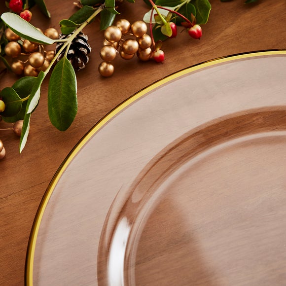 Rim Glass Charger Plate Dunelm