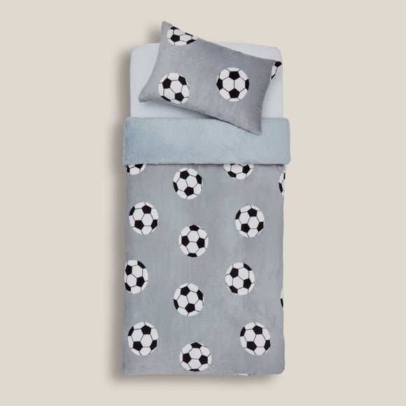 Football Fleece Duvet Cover and Pillowcase Set Dunelm
