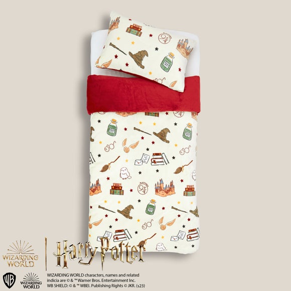 Harry Potter Fleece Duvet Cover and Pillowcase Set Dunelm