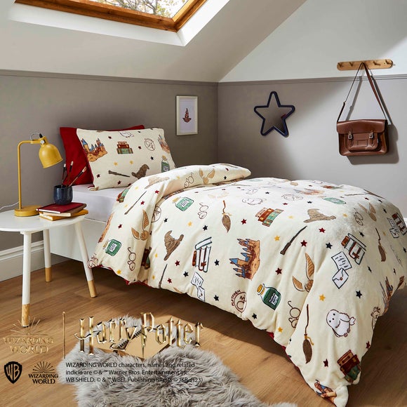 Harry Potter Fleece Duvet Cover and Pillowcase Set Dunelm