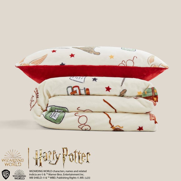 Harry Potter Fleece Duvet Cover and Pillowcase Set Dunelm