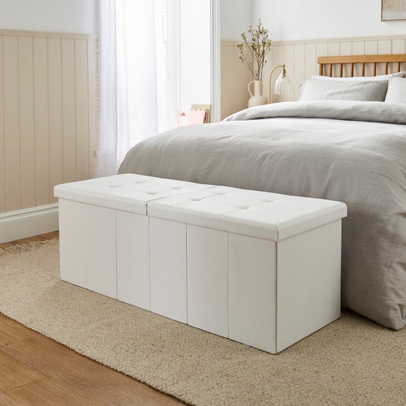 Dunelm shop cream ottoman