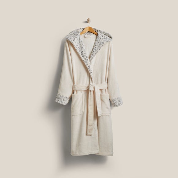 Ladies Fleece Hooded Robe Dunelm