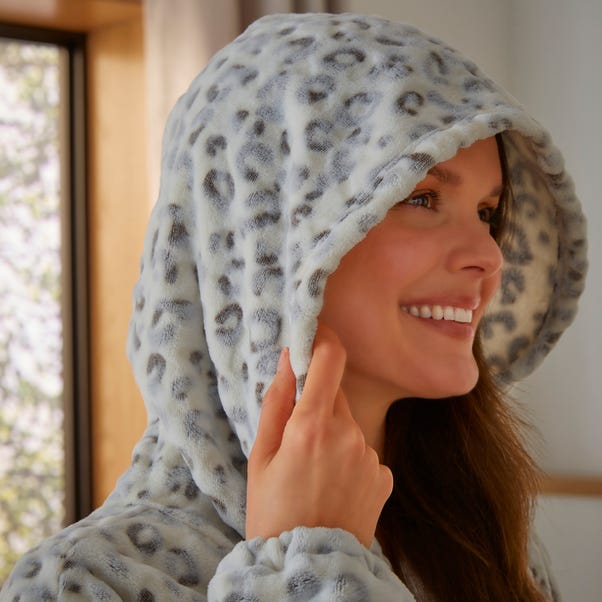 Leopard Print Fleece Oversized Hoodie | Dunelm