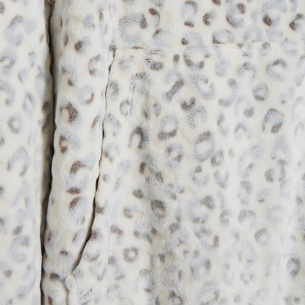 Leopard Print Fleece Oversized Hoodie | Dunelm