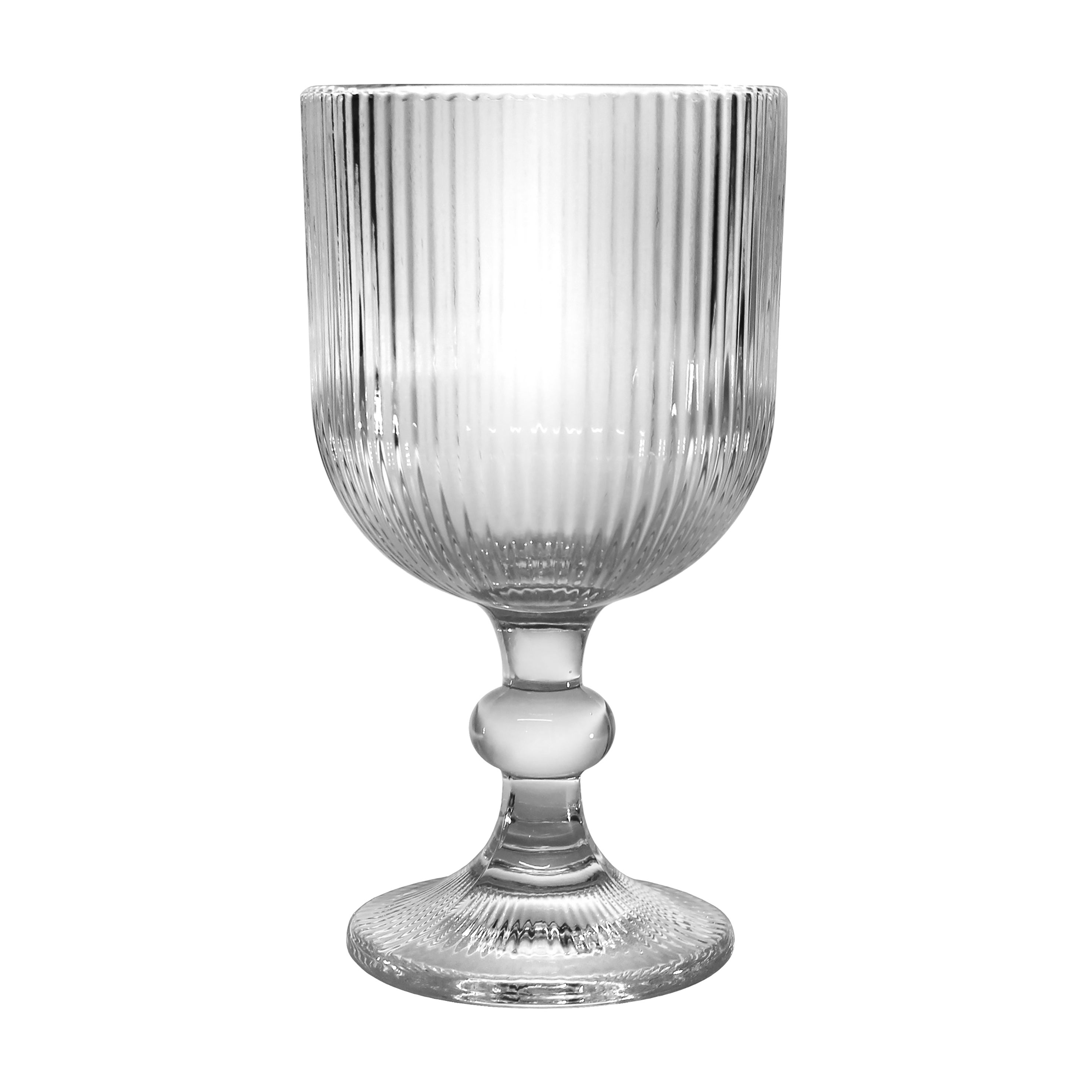 Large Ribbed Wine Glass Clear