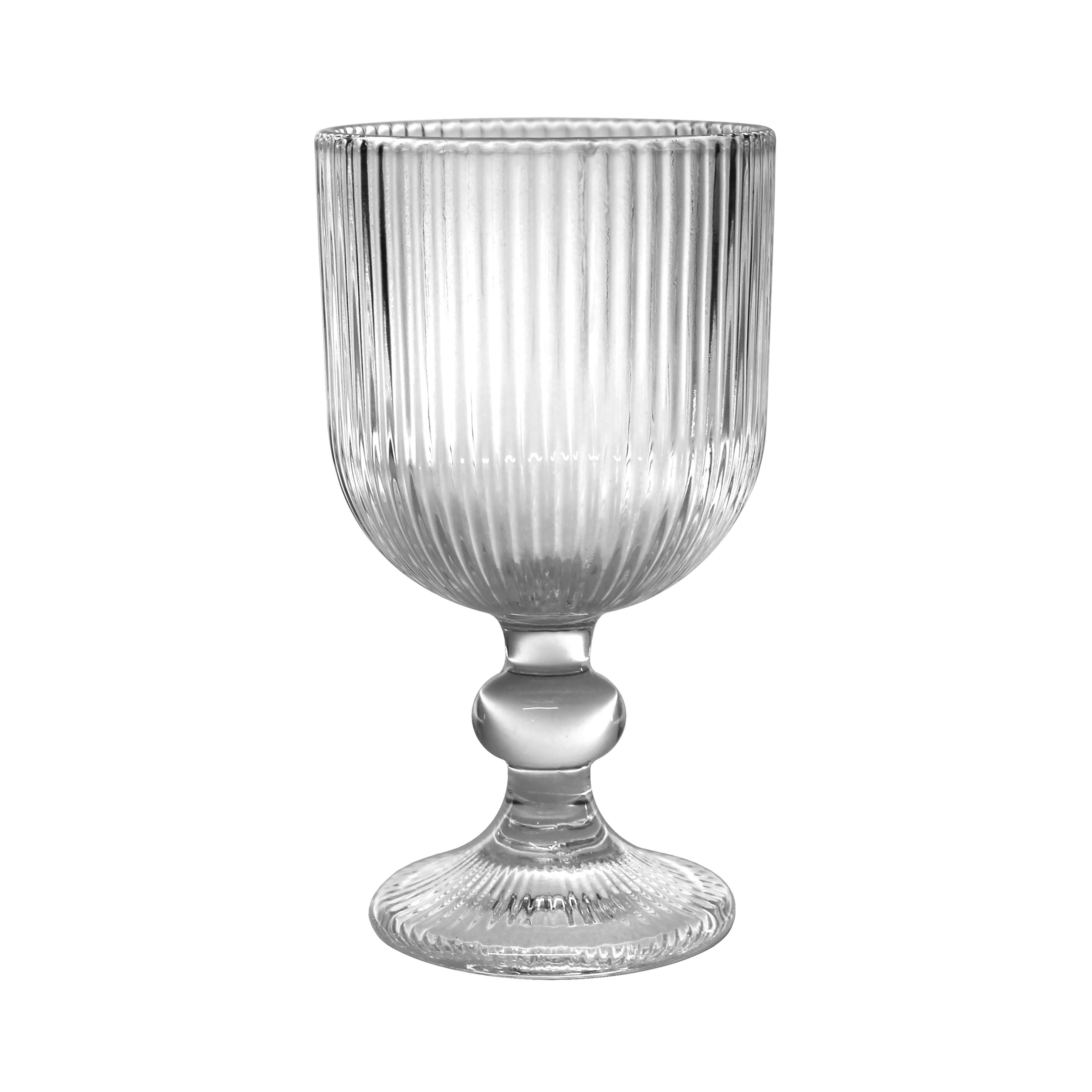 Small Ribbed Wine Glass Clear