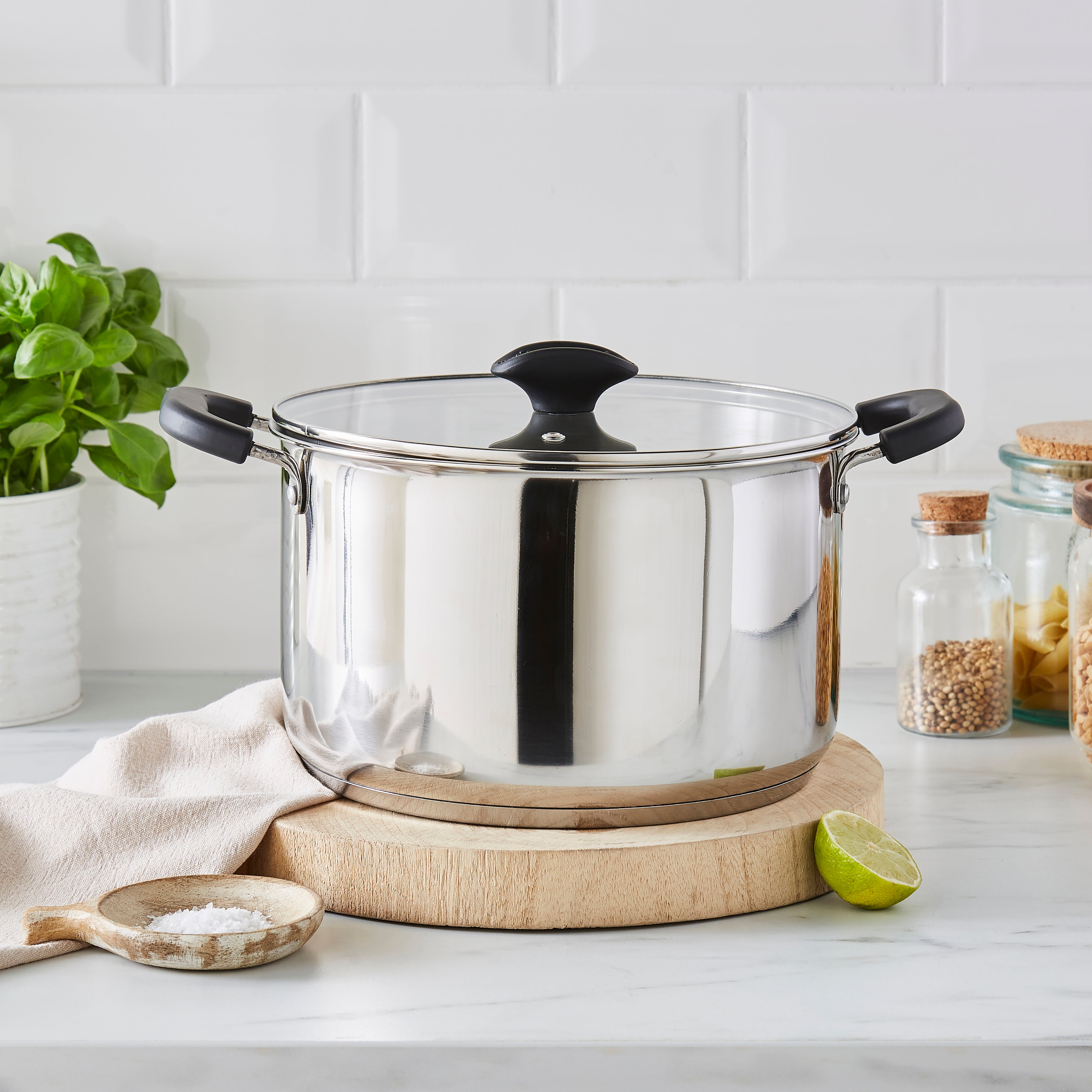 Stainless Steel Covered Stock Pot, 24cm