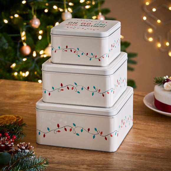 Christmas Tin Set for Festive Bakes Garland Styled 