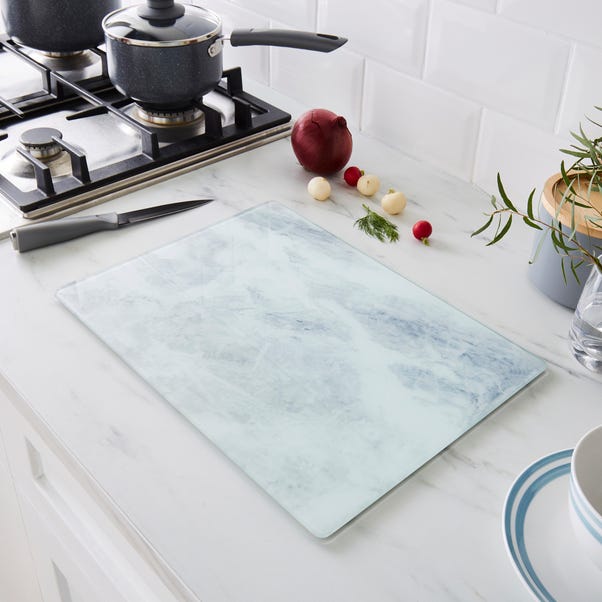 White Marble Glass Worktop Saver image 1 of 4