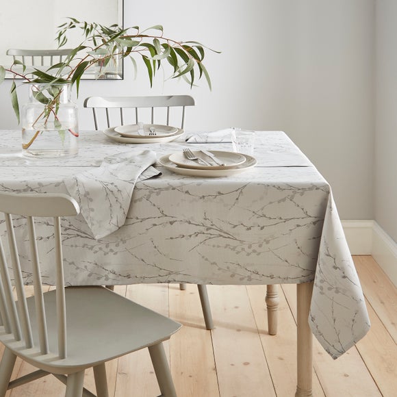 Grey store table linens