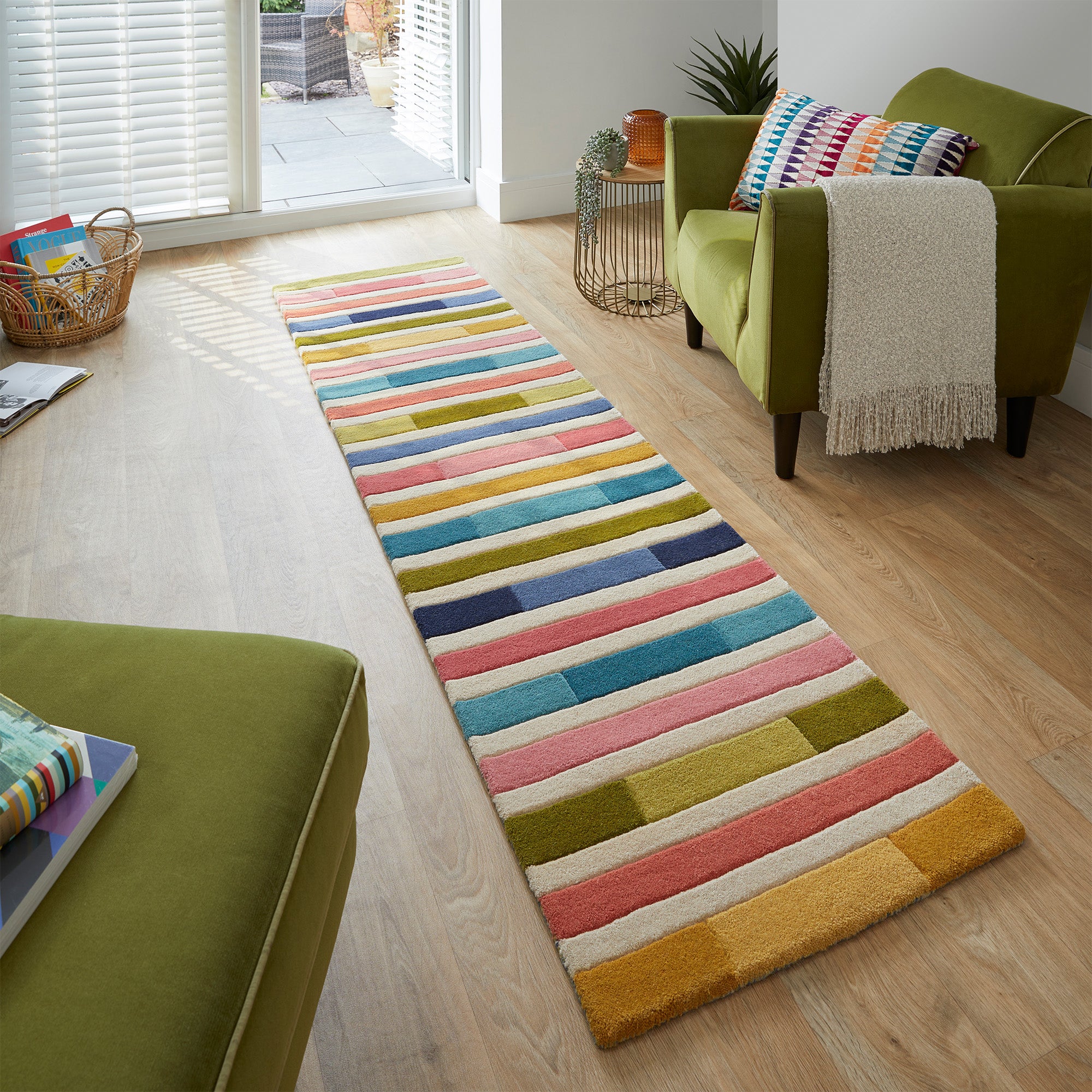 Piano Stripe Wool Runner Piano Stripe Pink