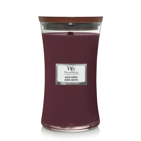Woodwick Black Cherry Large Hourglass Crackle Candle image 1 of 3