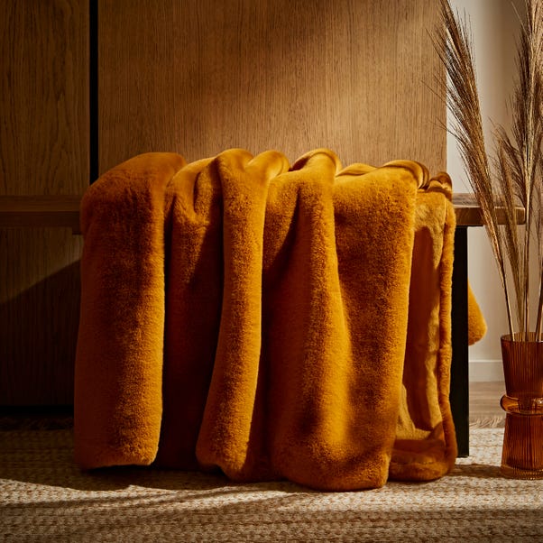Silky Soft Faux Fur Recycled Throw Dunelm