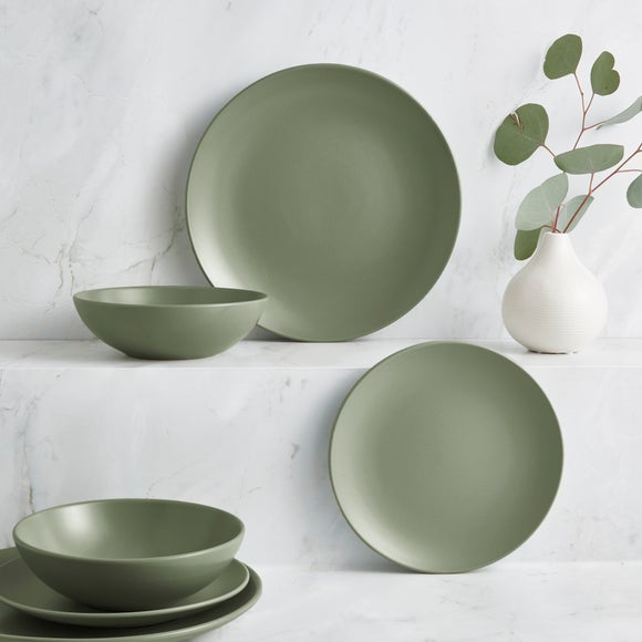 Sage green shop dinner set