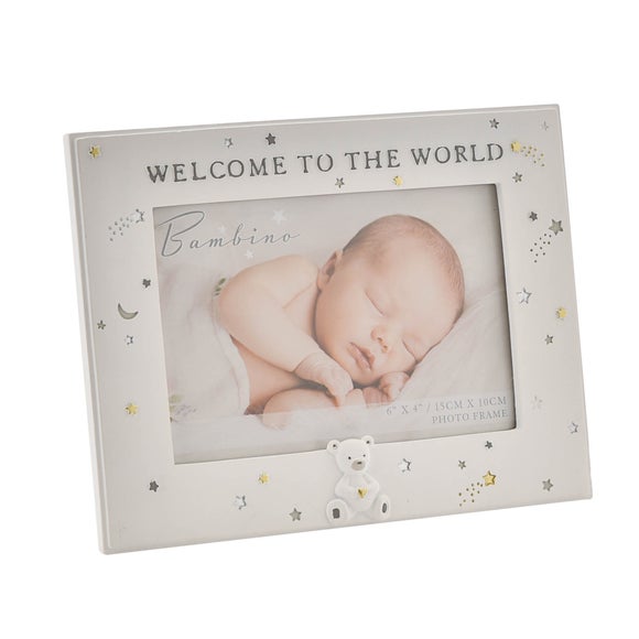 Click to view product details and reviews for Bambino Resin Welcome To The World Photo Frame.