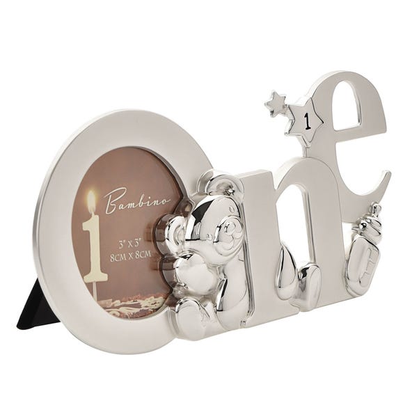 Bambino Silver effect Cutout Letters 'One' Photo Frame image 1 of 5