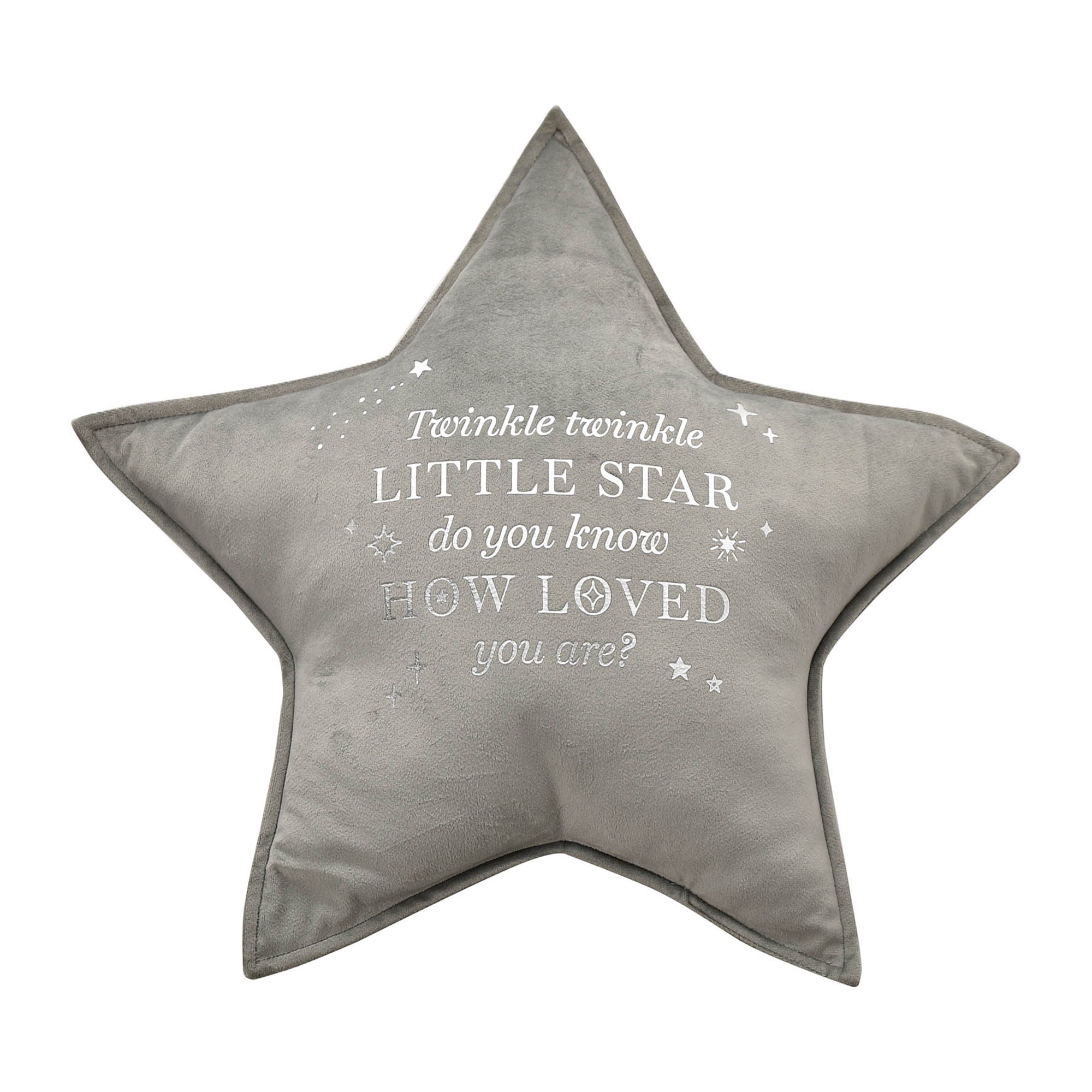 Photos - Pillowcase Bambino Twinkle Star Velvet Cushion Grey 