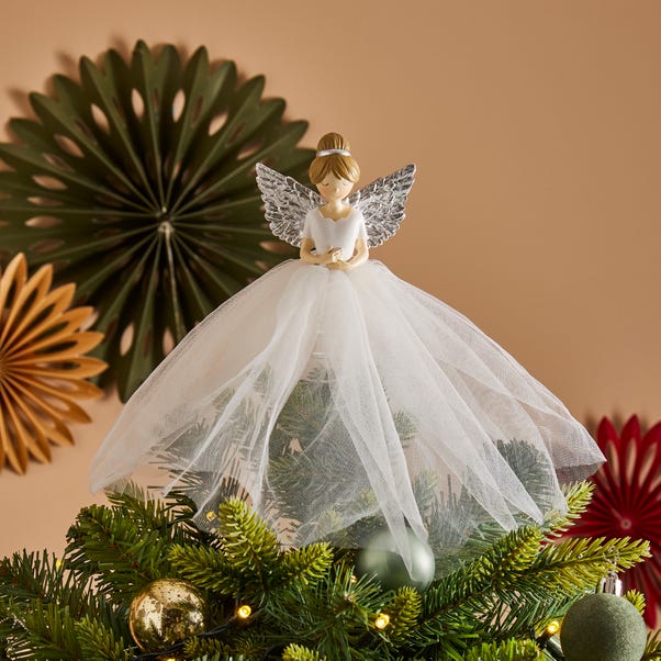 White and Silver Fairy Tree Topper image 1 of 3