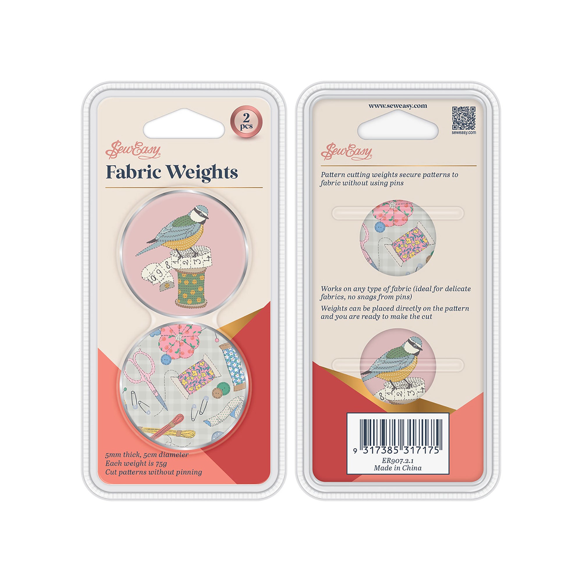 Fabric Weights with Pins /2Pk