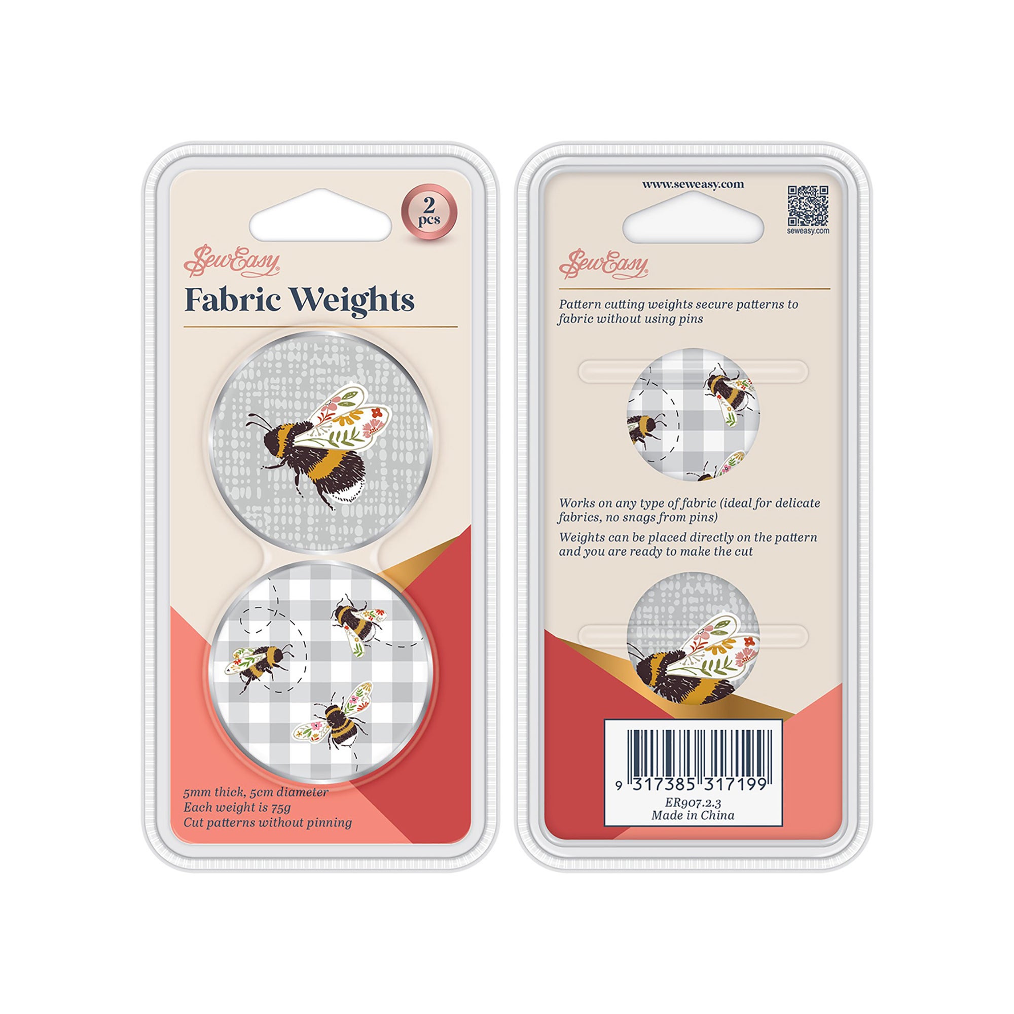 Sew Easy Fabric Weights 2 Pack Bees
