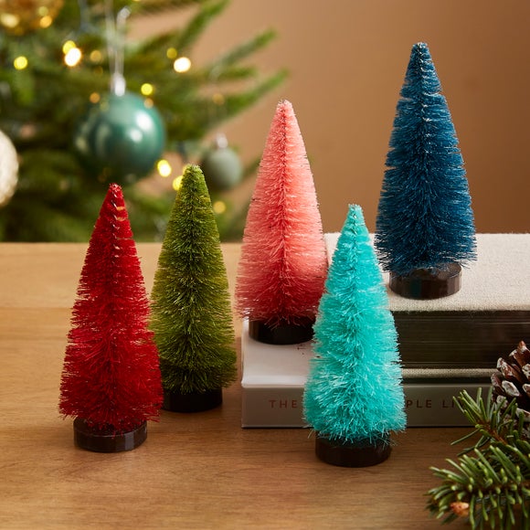 Set Of 5 Multi Brushed Trees Dunelm