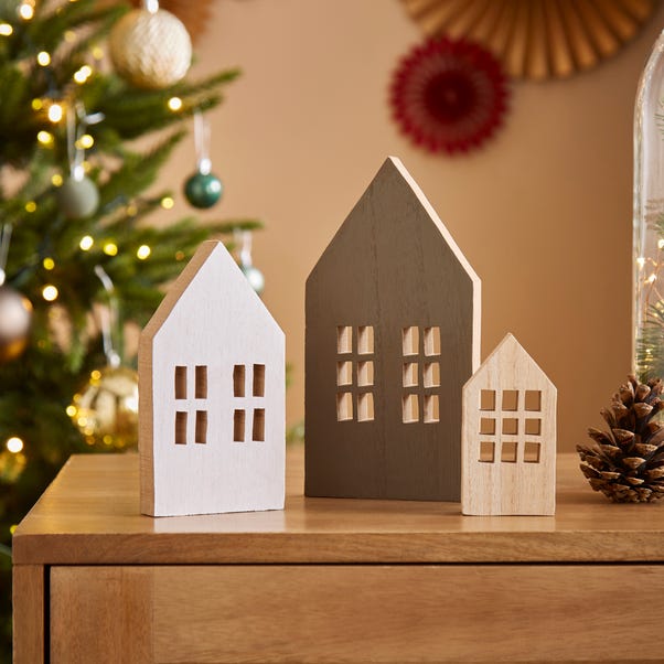 Set of 3 Houses Ornaments image 1 of 4