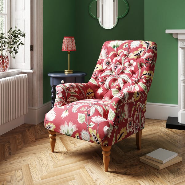 Bibury Button Back Chair Joy Floral Print | Dunelm