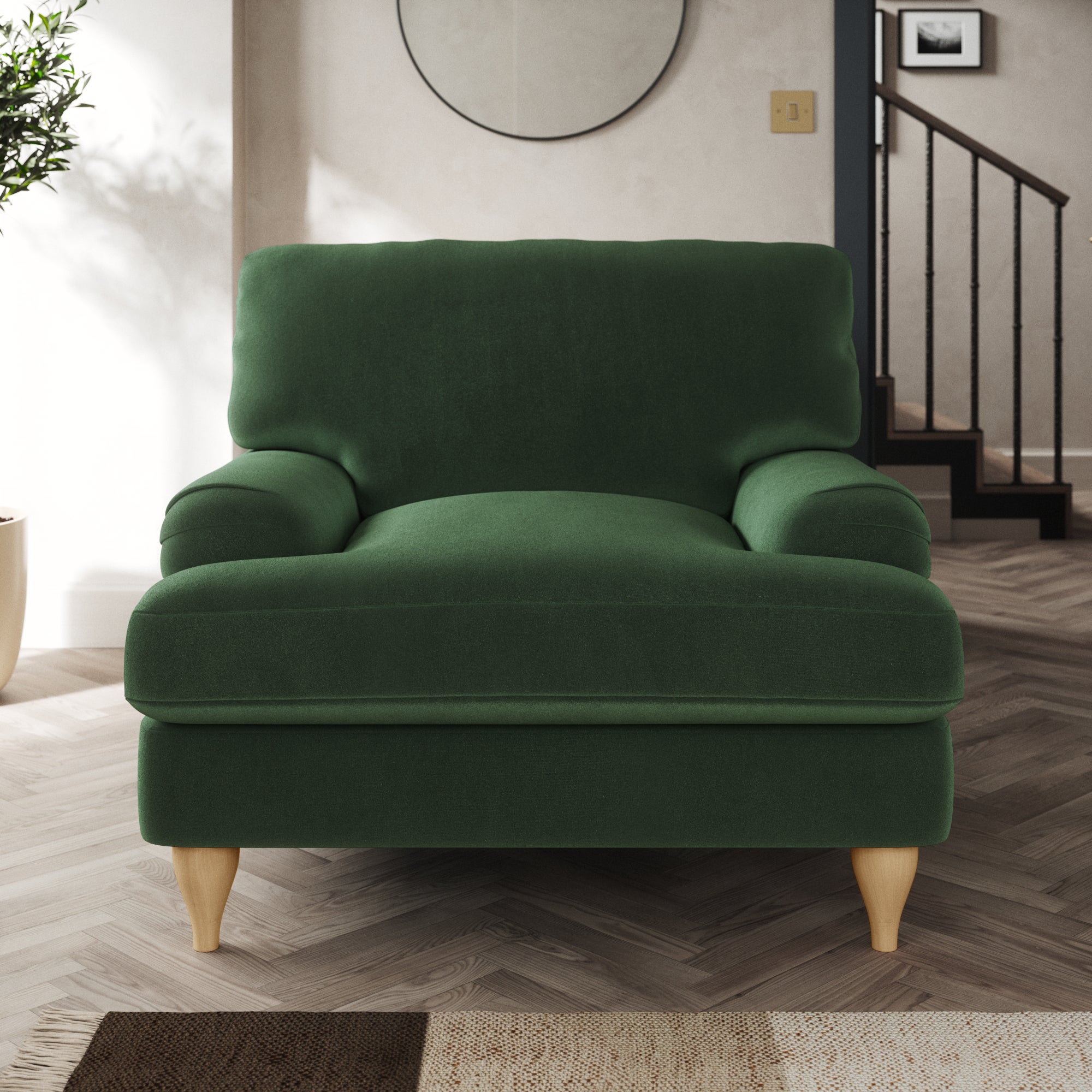 Darwin Armchair Cosy Velvet Bottle Green