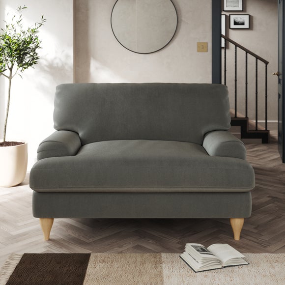Darwin Snuggle Chair Cosy Velvet Grey