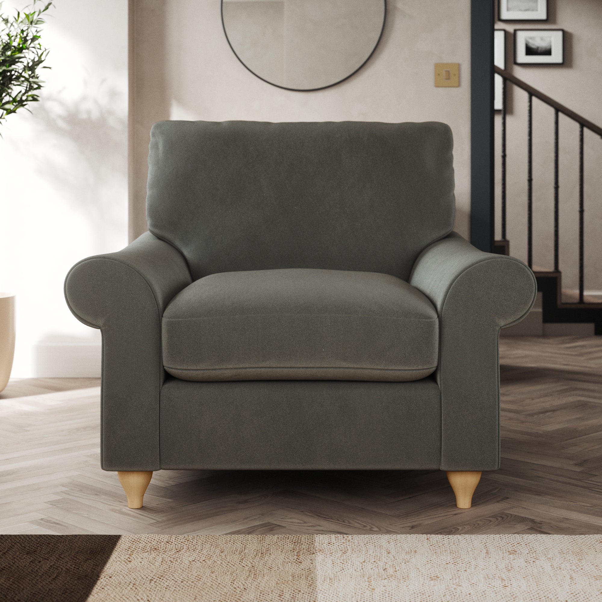 Salisbury Armchair Cosy Velvet Grey