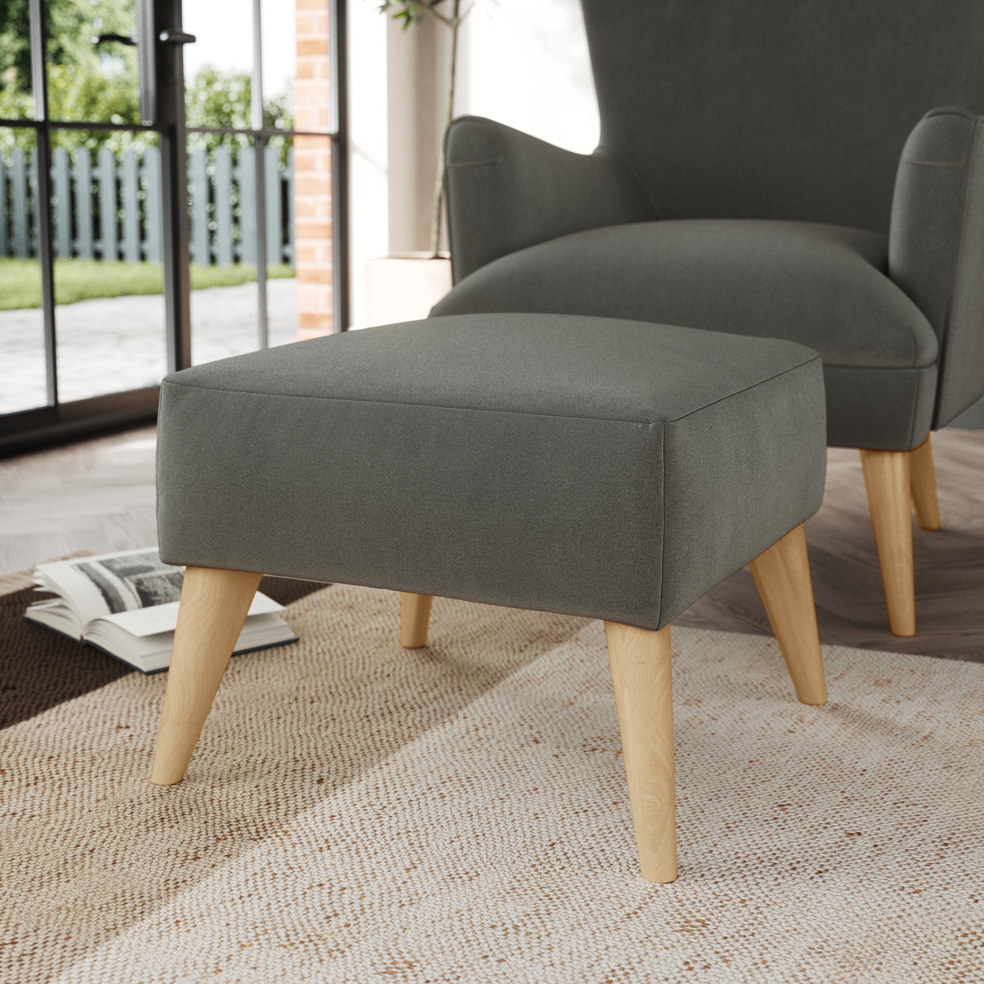 Marlow Footstool Grey