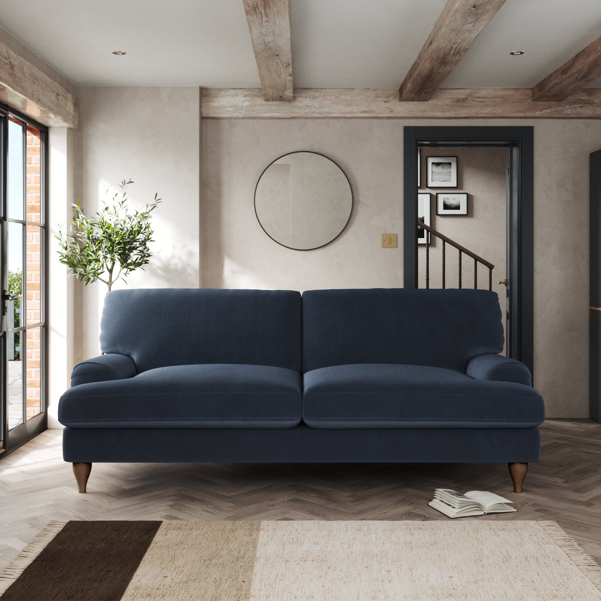 Darwin 4 Seater Sofa Cosy Velvet Navy