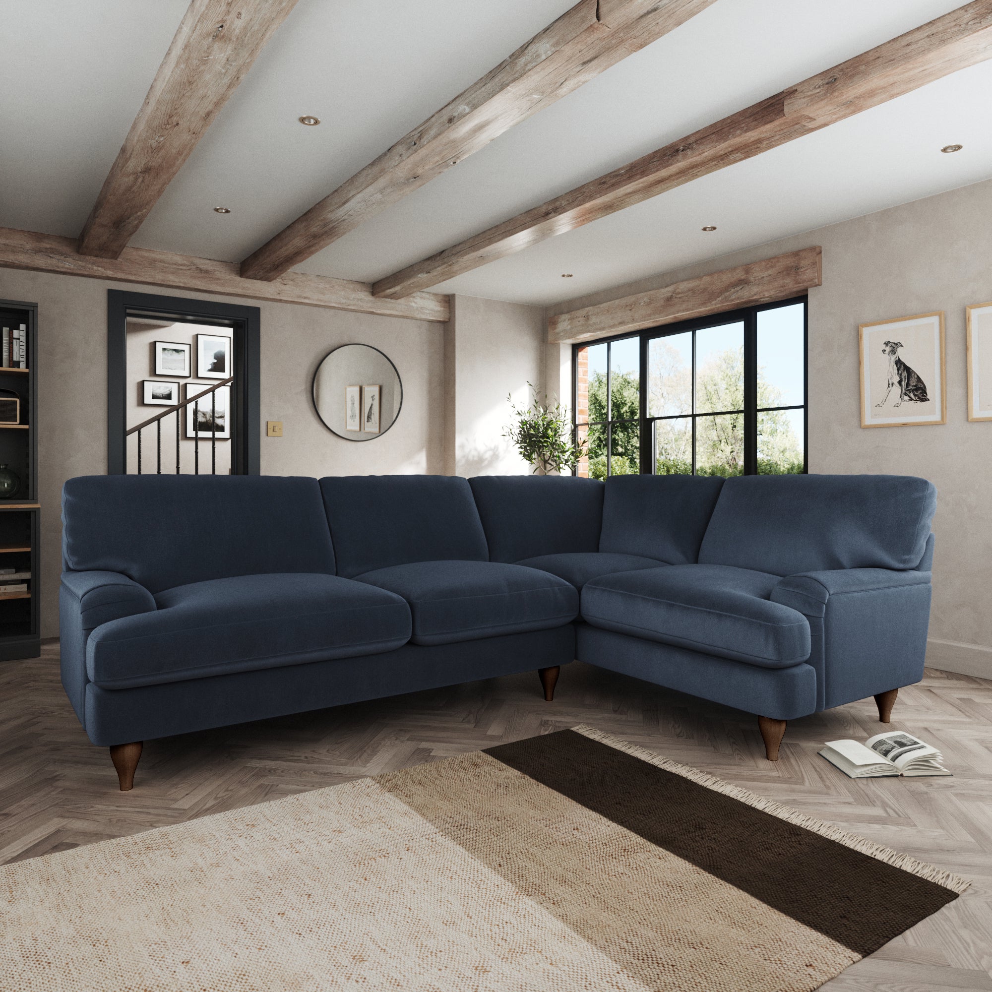 Darwin Corner Sofa Cosy Velvet Navy