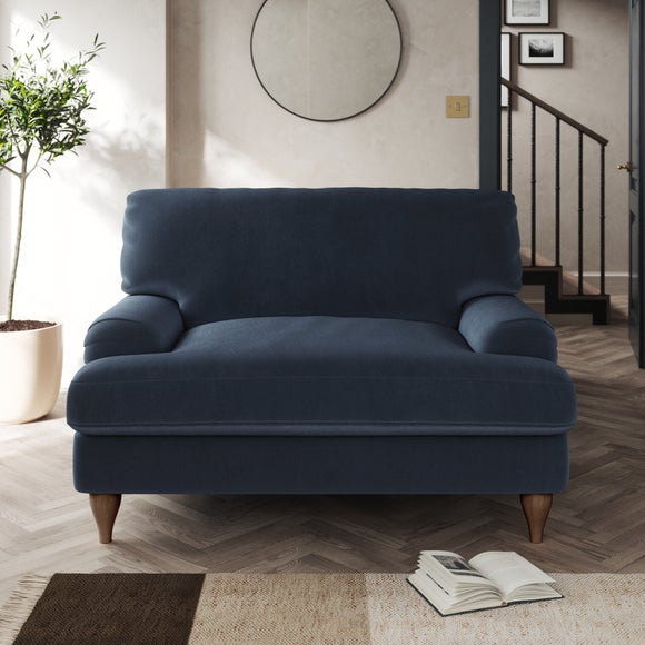 Darwin Snuggle Chair Cosy Velvet Navy