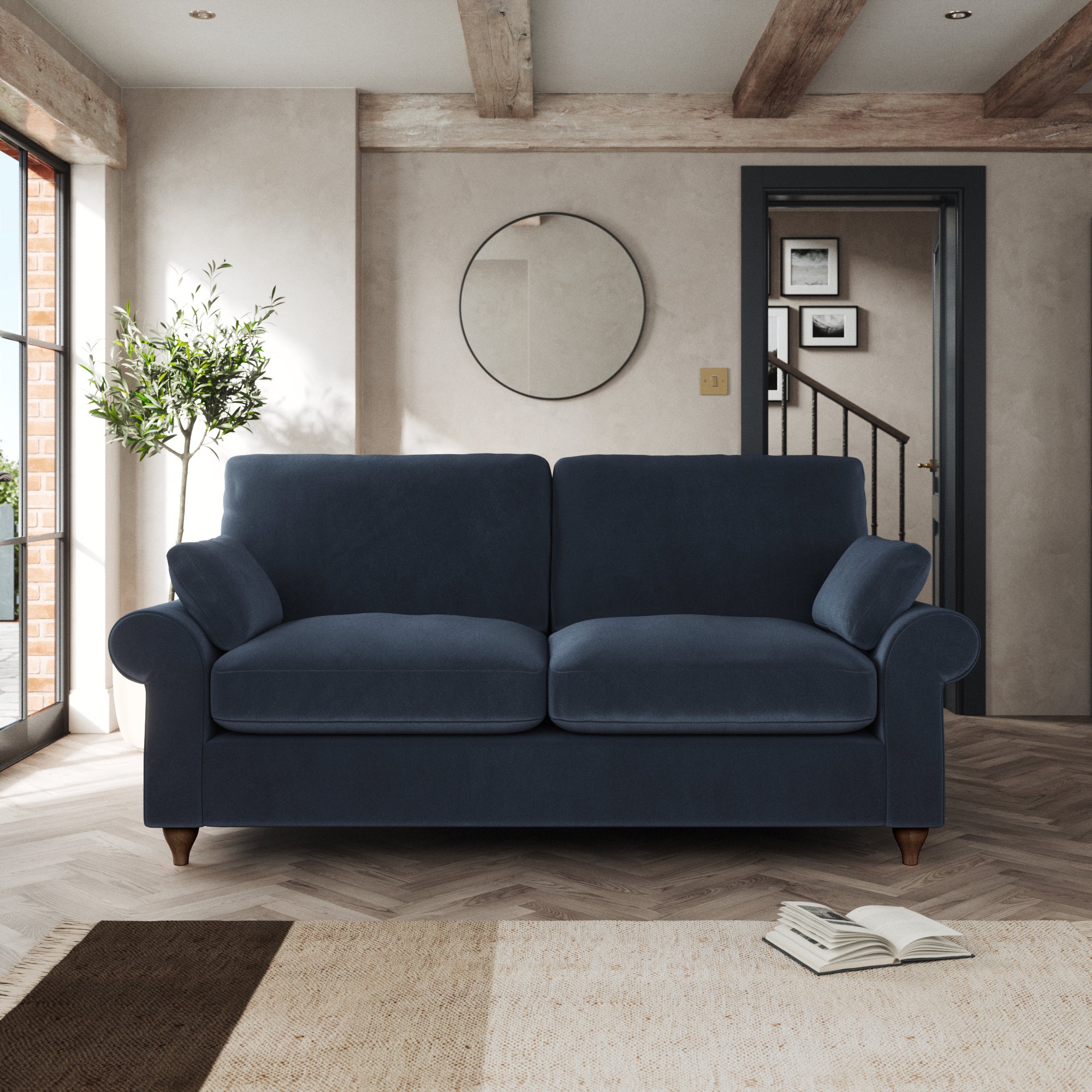 Salisbury 2 Seater Sofa Cosy Velvet Navy