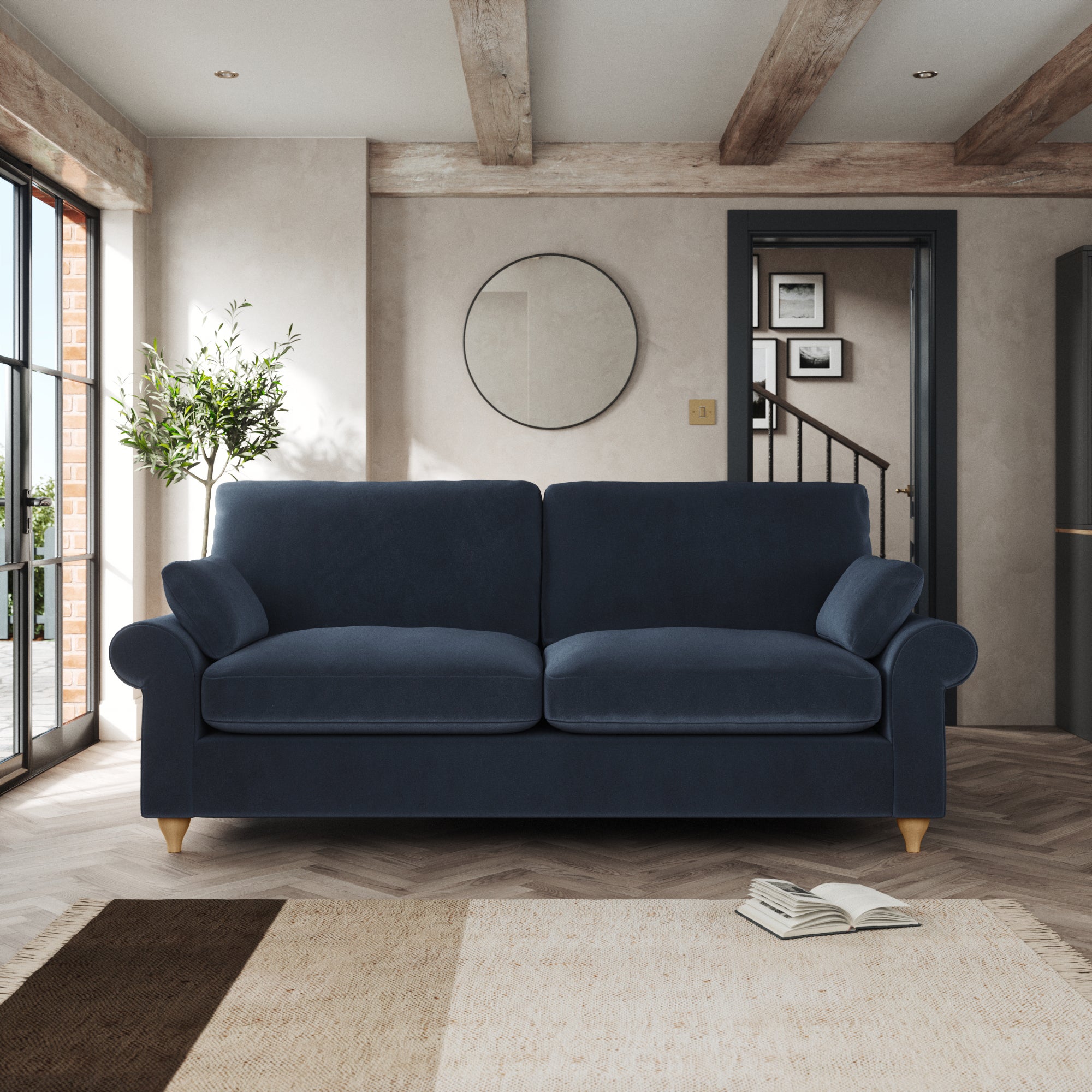 Salisbury 3 Seater Sofa Cosy Velvet Navy