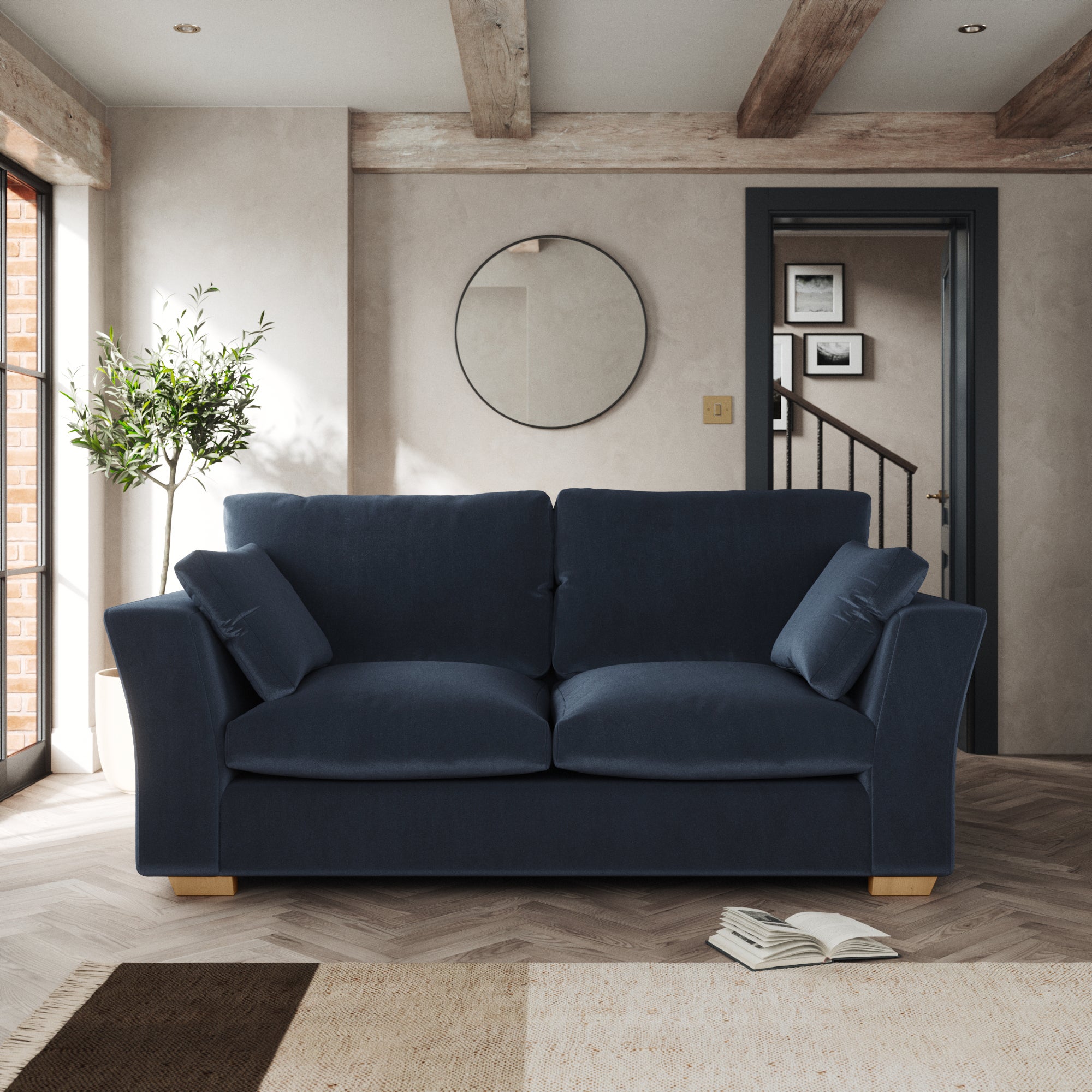 Blakeney 2 Seater Sofa Cosy Velvet Navy