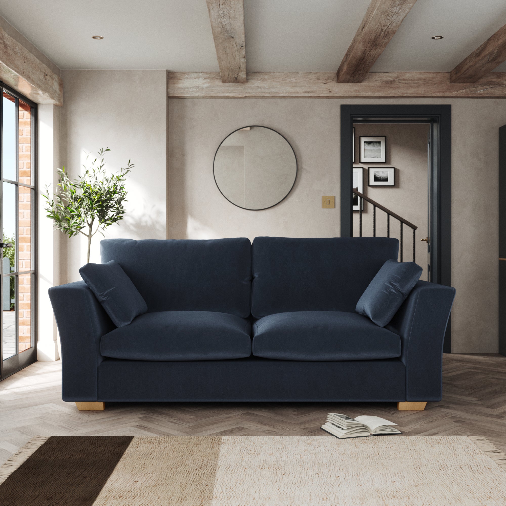 Blakeney 3 Seater Sofa Cosy Velvet Navy