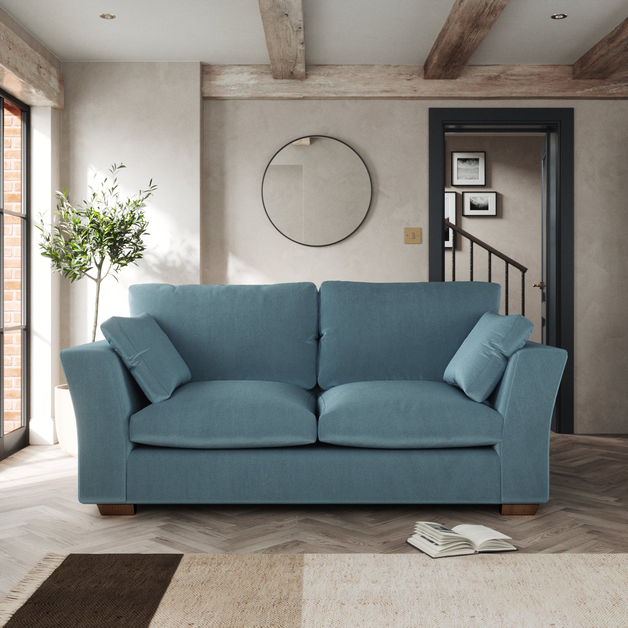 Blakeney 2 Seater Sofa Cosy Velvet Pacific