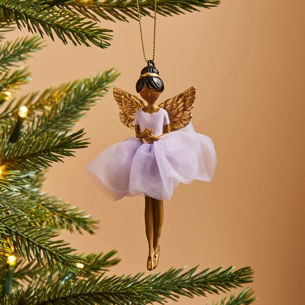 Lilac and Gold Fairy Hanging Decoration image 1 of 3