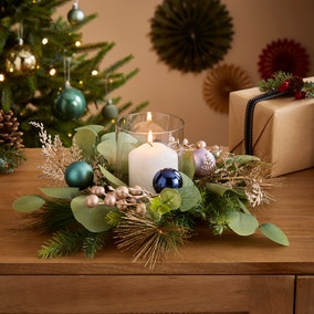 Bauble Wreath Centrepiece Candle Holder