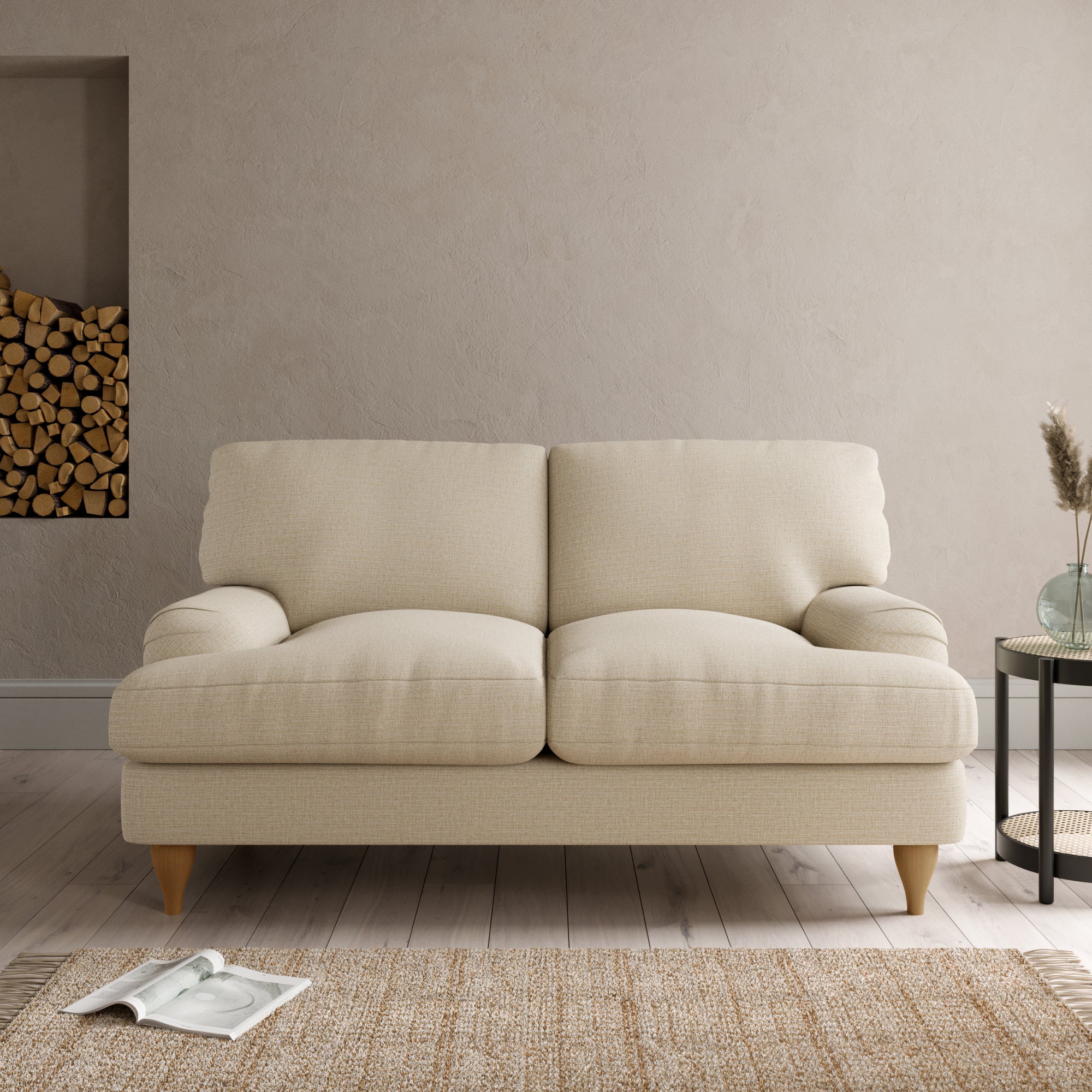 Darwin 2 Seater Sofa Textured Weave Honey