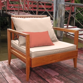 Tramontina Mood Wooden Lounge Chair Cream & Orange