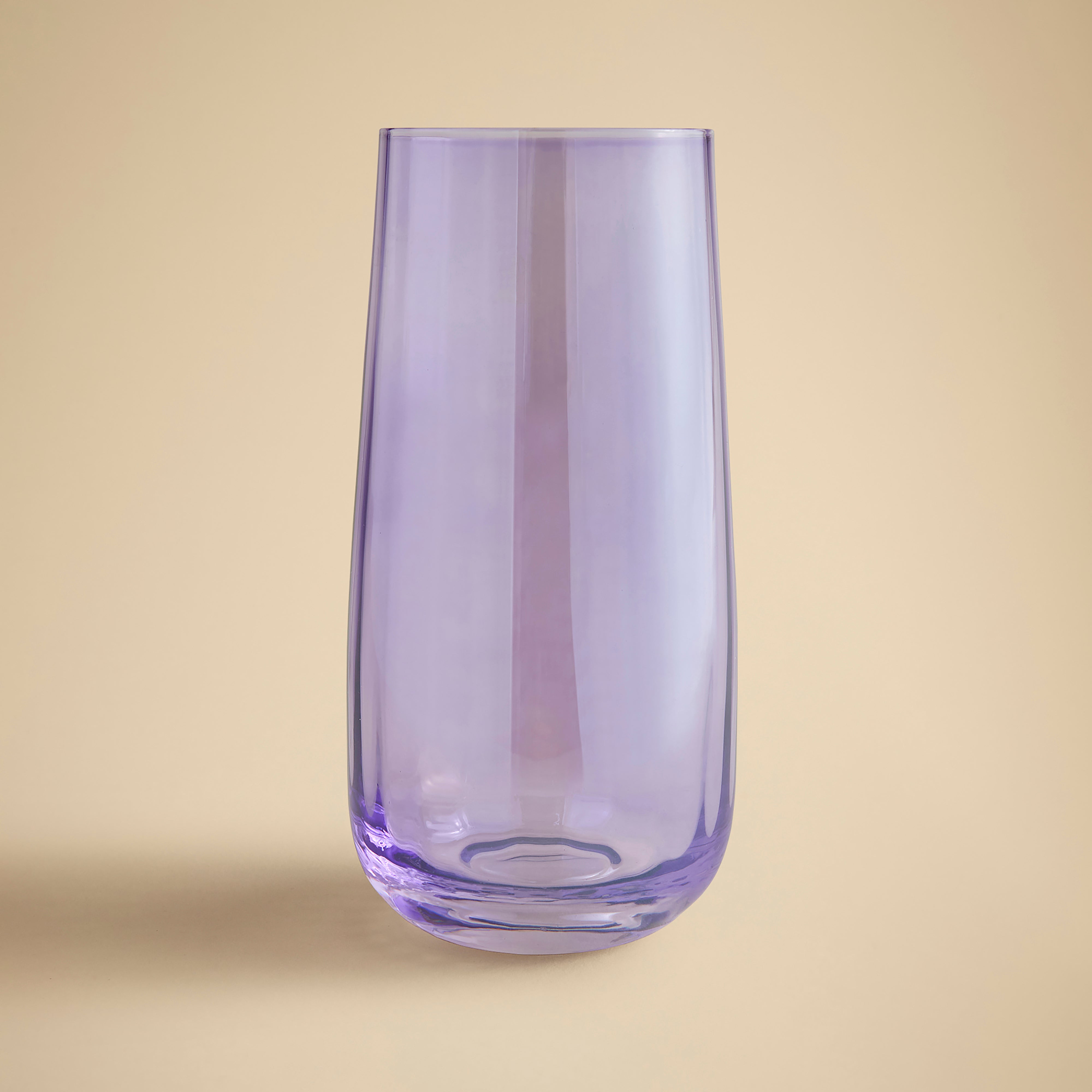 Purple Lustre Ribbed Highball Glass
