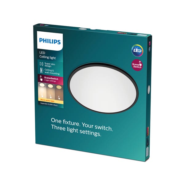 Philips Warm White Superslim Integrated LED Flush Ceiling Light image 1 of 7