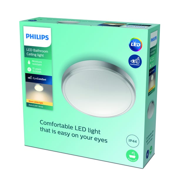 Philips Doris Warm White Integrated LED Flush Ceiling Light image 1 of 6