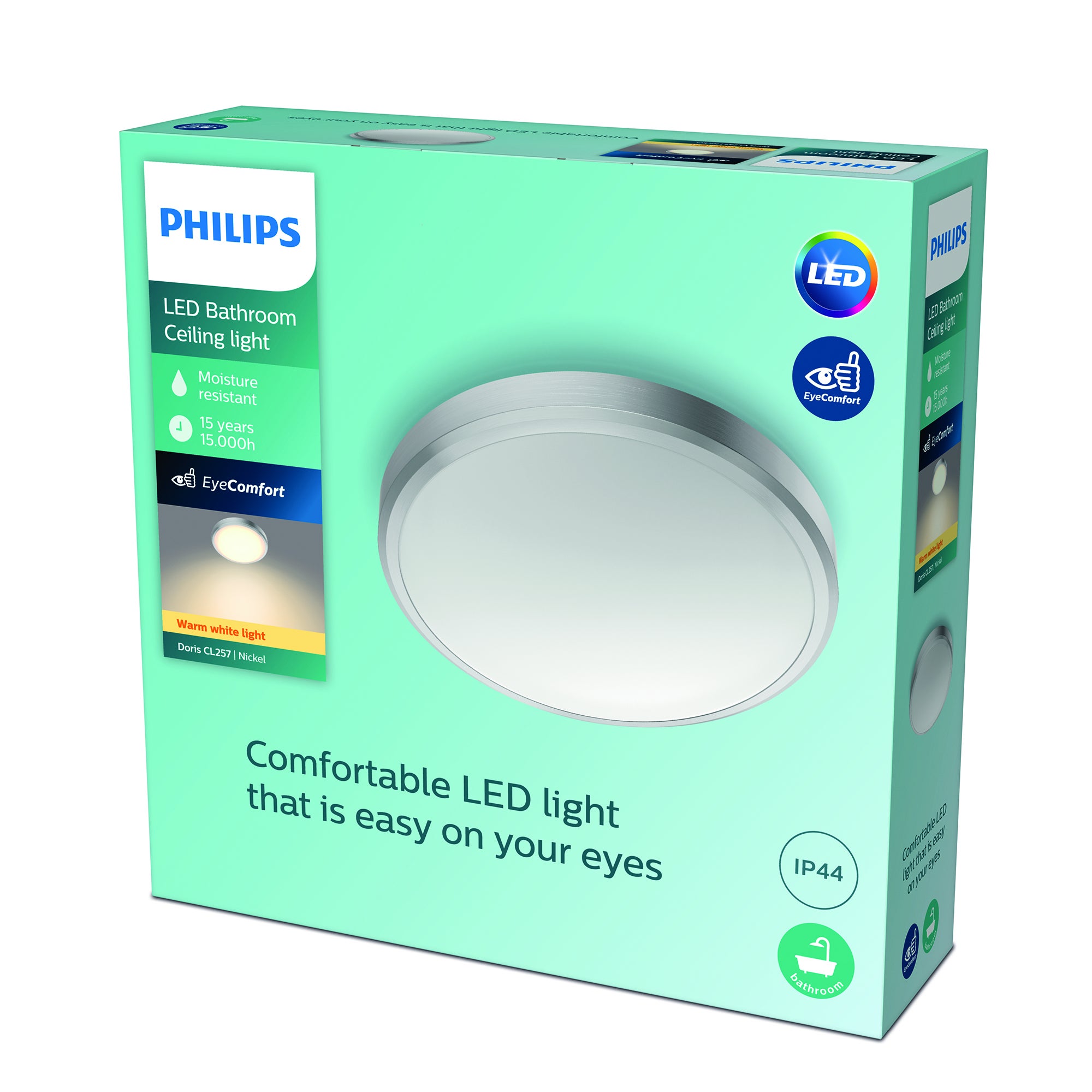 Photos - Chandelier / Lamp Philips Doris Integrated LED Ceiling Light, Warm White White 