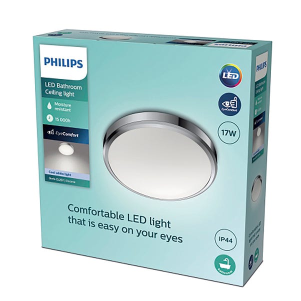 Philips Doris Cool White Integrated LED Flush Ceiling Light image 1 of 2